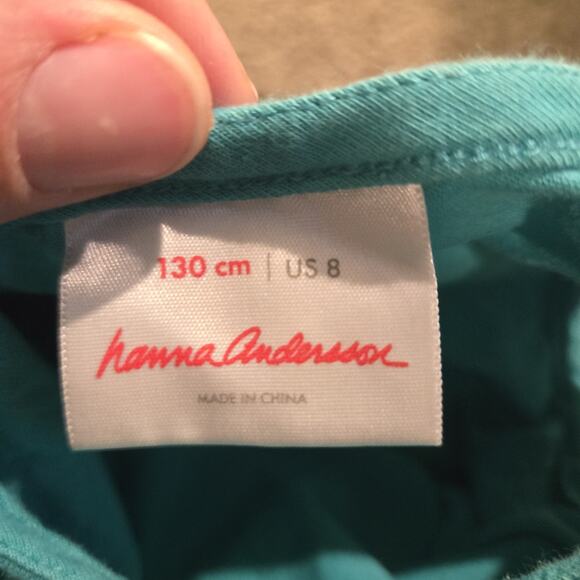 Hanna Andersson Girl’s Teal Summer Dress Soft Tulle Sleeveless Green Sz 8 Fruit - Picture 4 of 6